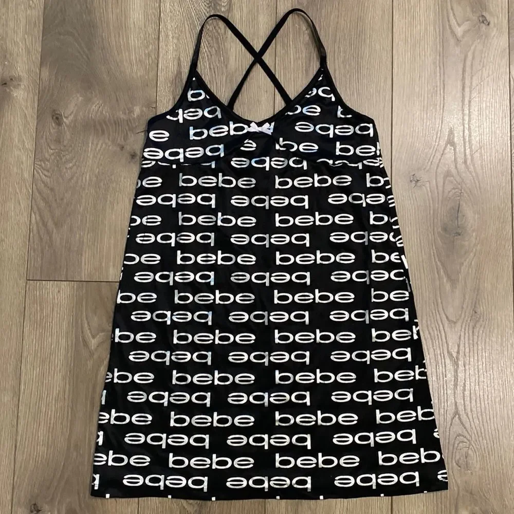 Bebe black and silver lingerie slip size medium - Picture 5 of 12